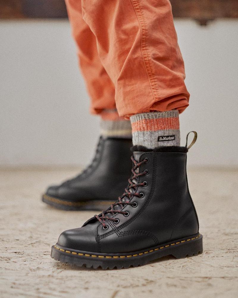 Dr Martens Barton Made in England Shearling Forede Lær Ankelstøvletter Herre Svarte | Norge 368OKI